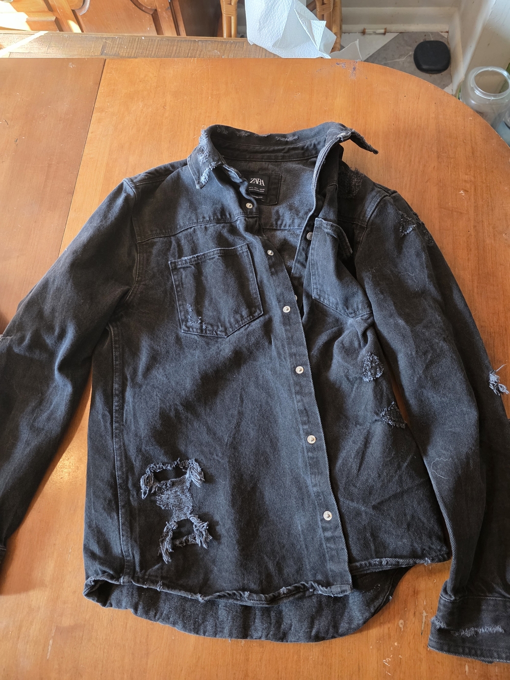 Zara Black Relaxed Fit Jacket - Label Detail